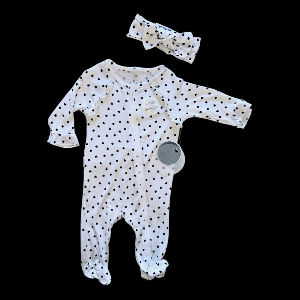 NWT Milkberry Ruffle Bamboo Footie